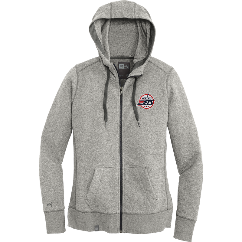 Metro Jets New Era Ladies French Terry Full-Zip Hoodie