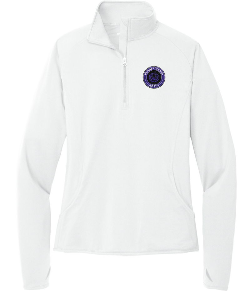PA Roses Ladies Sport-Wick Stretch 1/4-Zip Pullover