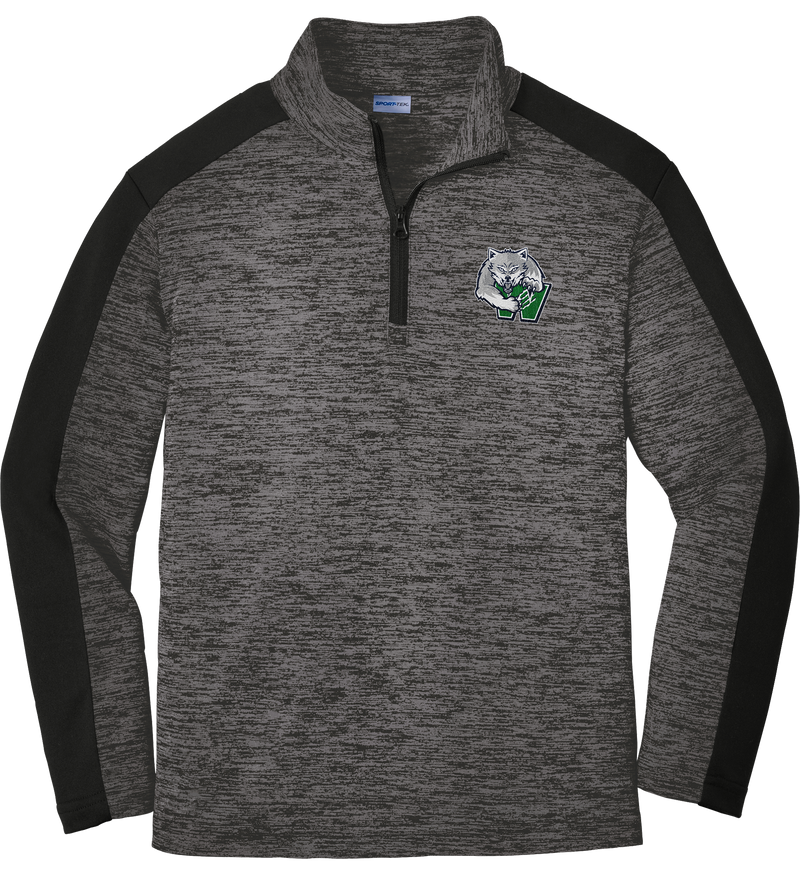 Woodbridge Wolfpack Youth PosiCharge Electric Heather Colorblock 1/4-Zip Pullover